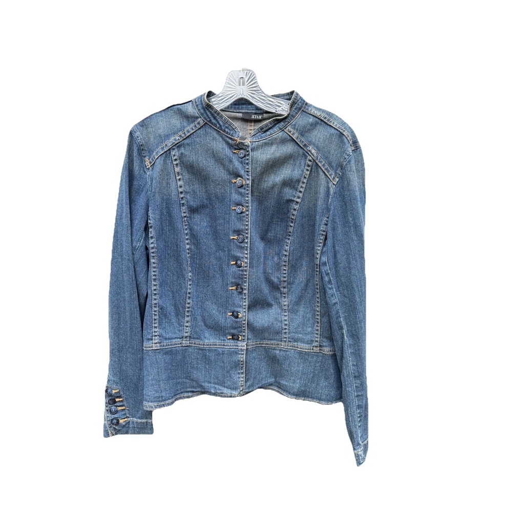 Vintage 90s Y2K Ana Denim Blazer Jacket Women's Large Buttons Light Wash Denim